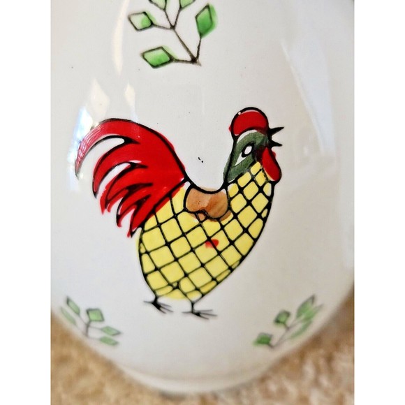 Vintage MCM Ceramic Bottles Rooster Chicken Oil & Vinegar Cruet Set (read) - Picture 5 of 9